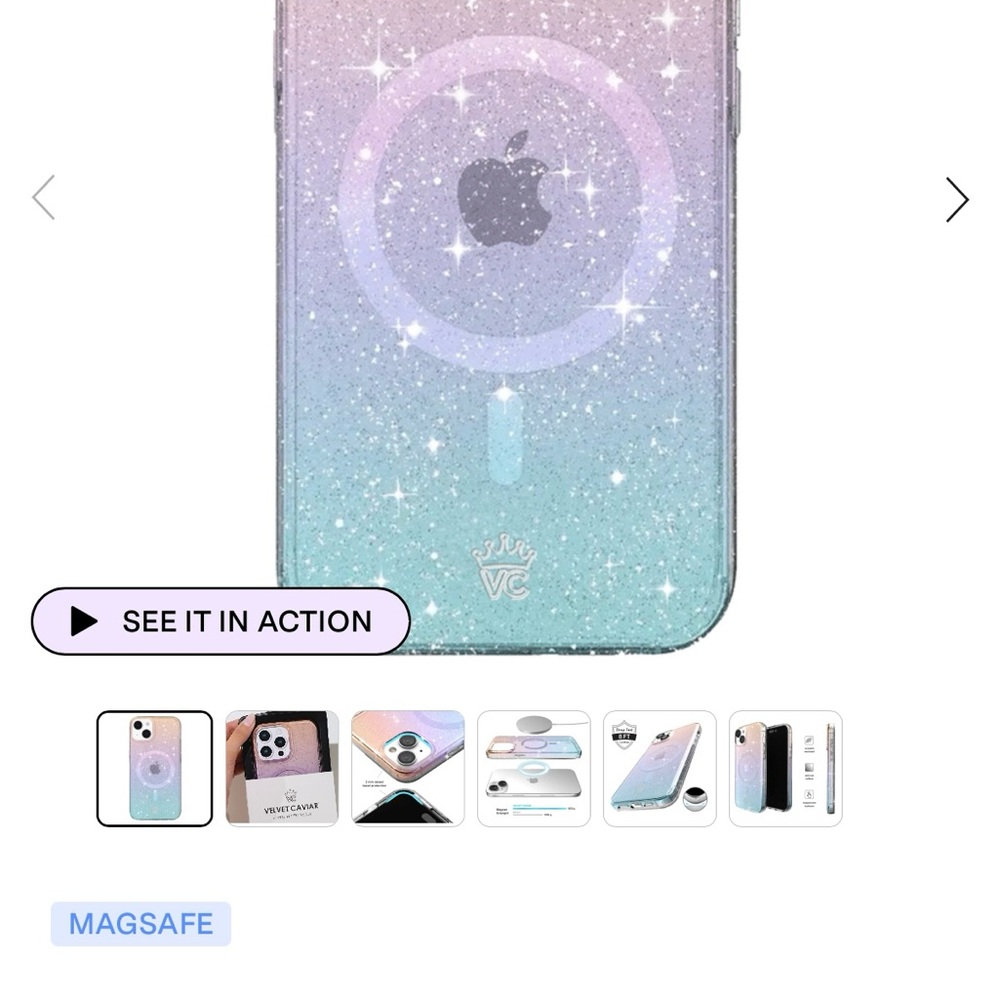 Velvet Caviar Glitter Ombre iPhone Case with MagSafe
